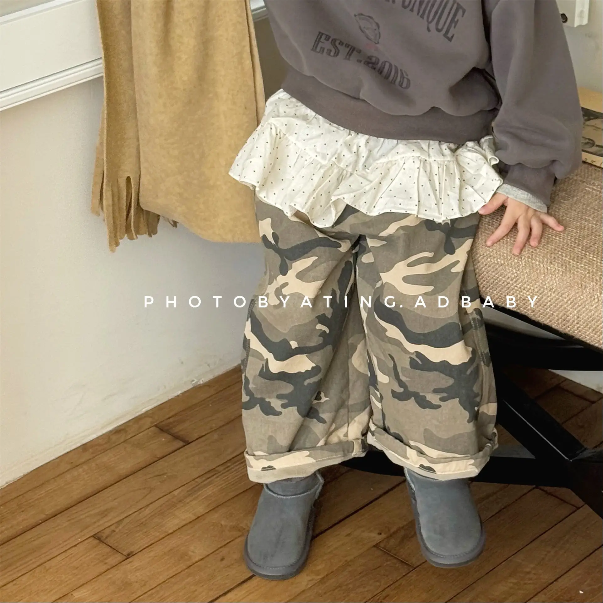 

2025 Winter New Children Fleece Trousers Fashion Kids Camouflage Pants Thick Warm Boys Casual Pants Girls Cotton Padded Pants