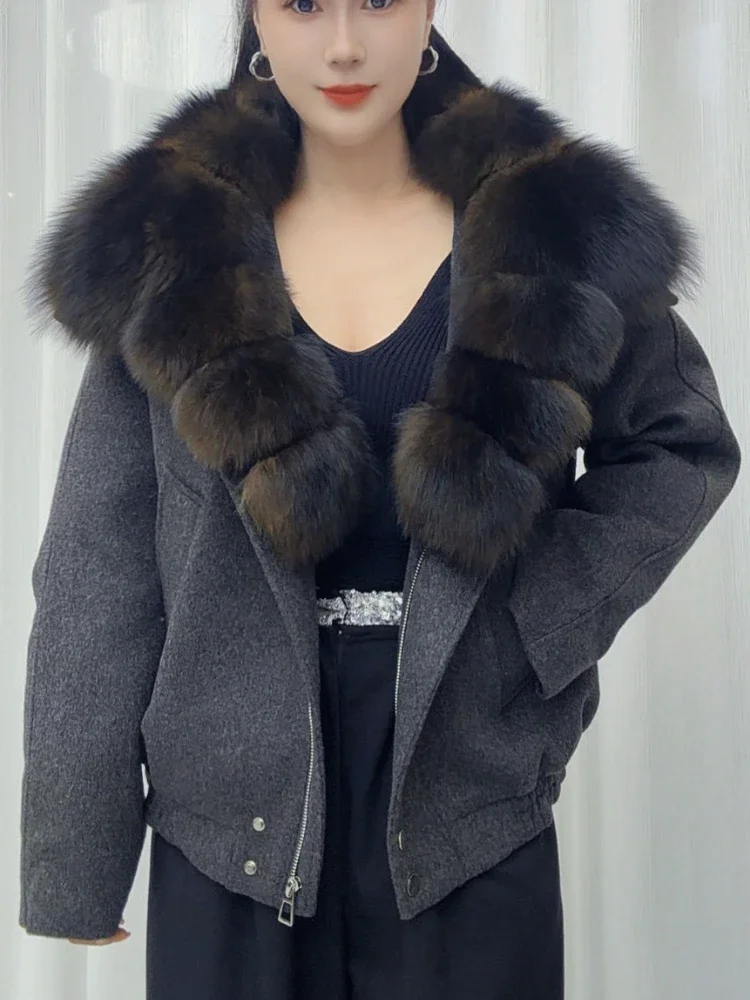 Cold Weather Down Jacket Women Warm Lightweight Natural Fur Trim Winter Insulated Waterproof Outerwear for Daily Commuting 2026