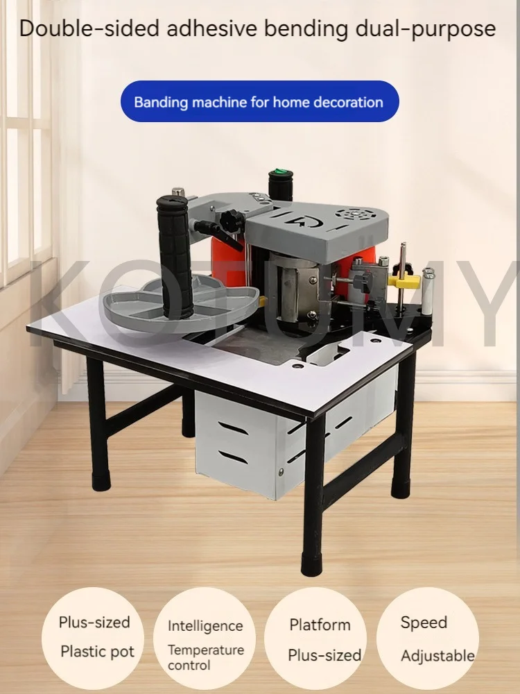 220V 1100W Small Manual Edge Banding Machine Double Side Gluing Portable Edge Bander Woodworking Edge Banding Machine