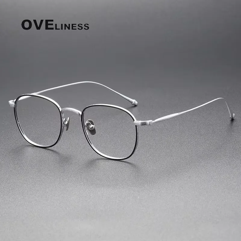 

pure Titanium Glasses Frame Men Vintage Round Eyeglasses frames Women Retro Eyewear Ultralight High Quality spectacles
