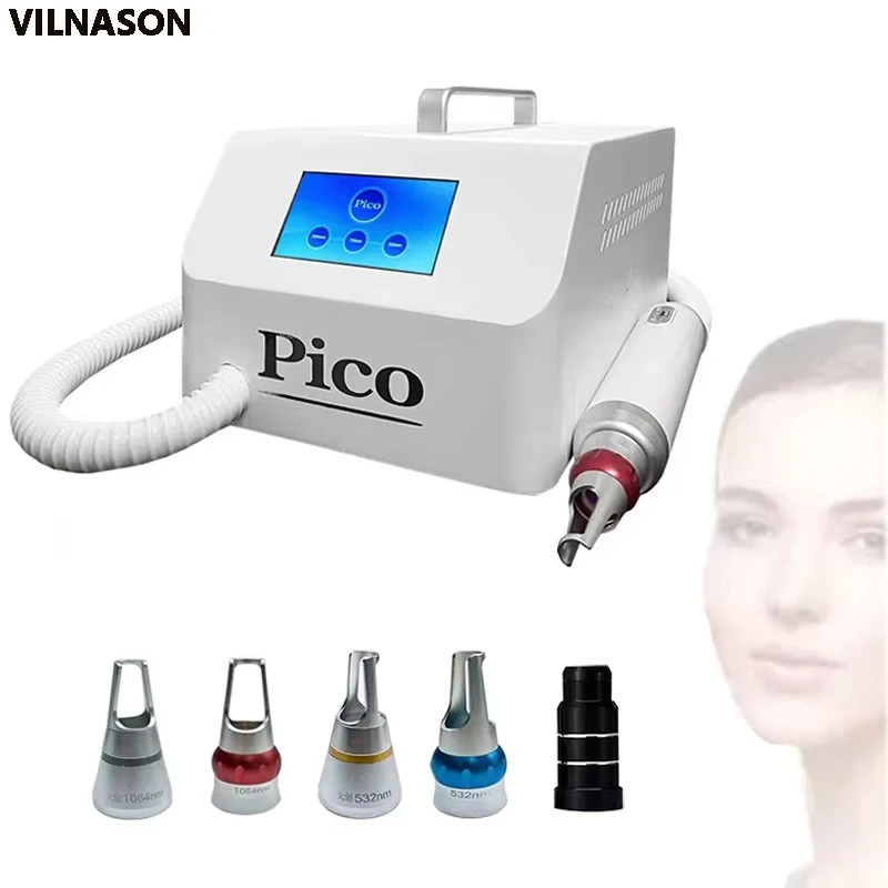 2024 ND YAG Picosecond Laser Eyebrow Wash Freckle Remover Tattoo Cleaning Carbon Peeling Whitening Skincare Machine With 5 Heads