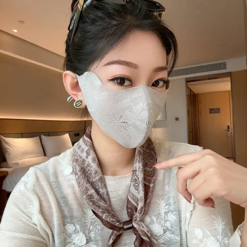 

Elegant Lightweight Lace Sun‑Shield Mask Breathable 3D Face Cover Unisex Summer Outdoor Daily Fashion Accessory