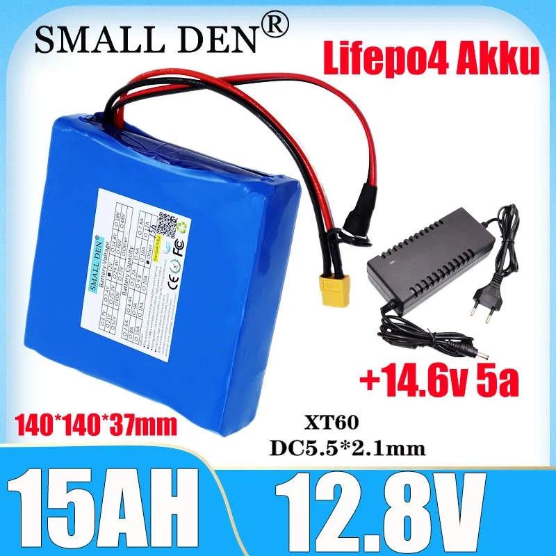 12.8V 15ah Lifepo4 battery pack 4s1p with 30a BMS for 12V equipment solar electric toy battery power supply