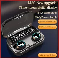 M30 tws Wireless Earbud Noise Reduction IPX7 Waterproof Bluetooth-compatible 5.1 Sports Dynamic In-ear Earphone for allphones