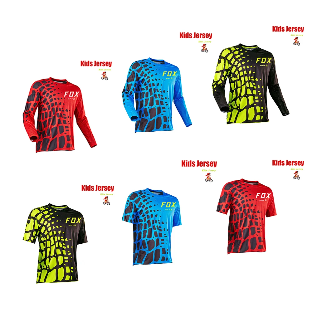 

Children's jersey MTB BAT FOX Downhill Jersey Mountain Bike Shirt Cross Enduro Camiseta Kids Jersey Motocross Sportwear Clothing