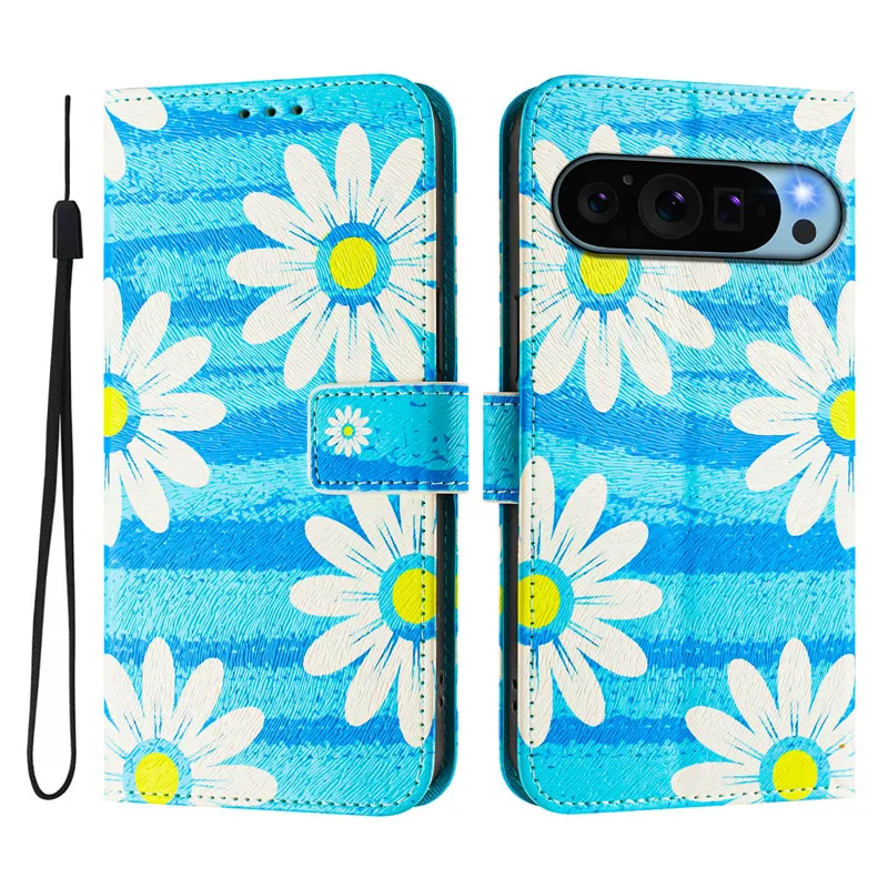 Retro Flower Design Wallet Leather Case For Google Pixel 9A 9 Pixel9 Pro XL 5G GTF7P GXQ96 Coque Magnetic Flip Cover Phone Bags #5