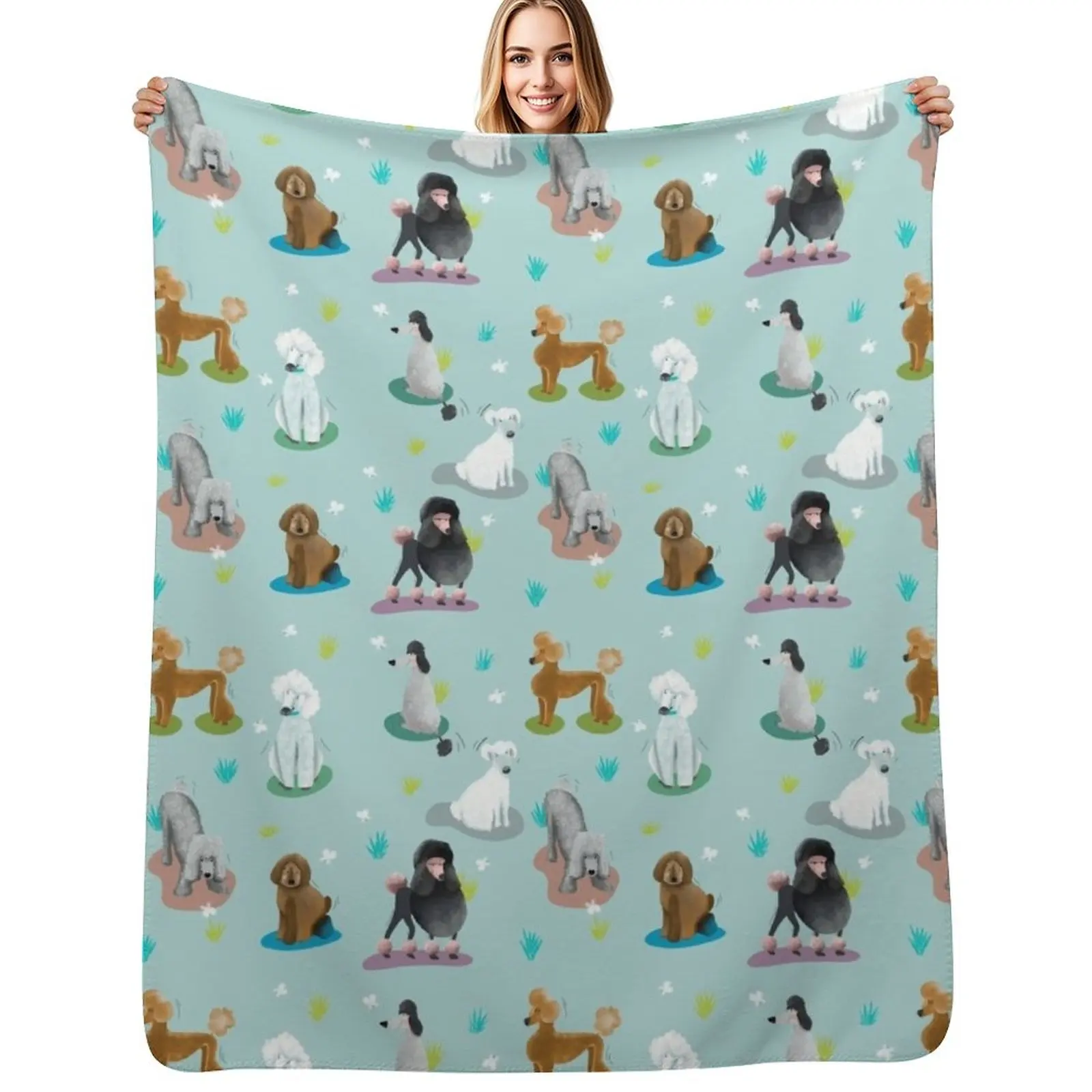 

Retro exit poodles Throw Blanket Soft Home Decor Blanket for Couch Bedroom