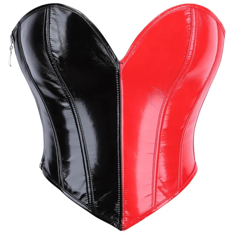 

Женский корсет из искусственной кожи с открытыми плечами, майки, укороченные топы с открытой спиной, бюстье без бретелек, корсет-труба