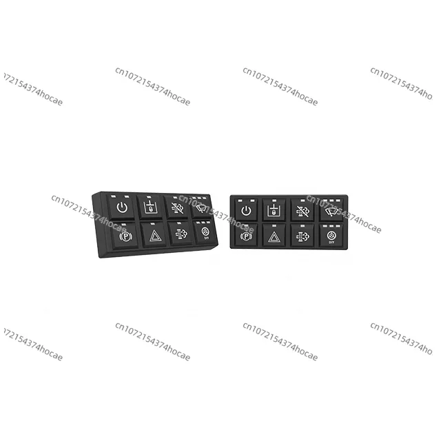 Intelligent CA-N Bus Keypad DC 12V 24V 8 Keys Push Button Switch Panel Automotive Electronic Backlit Silicone Rubber Keypad