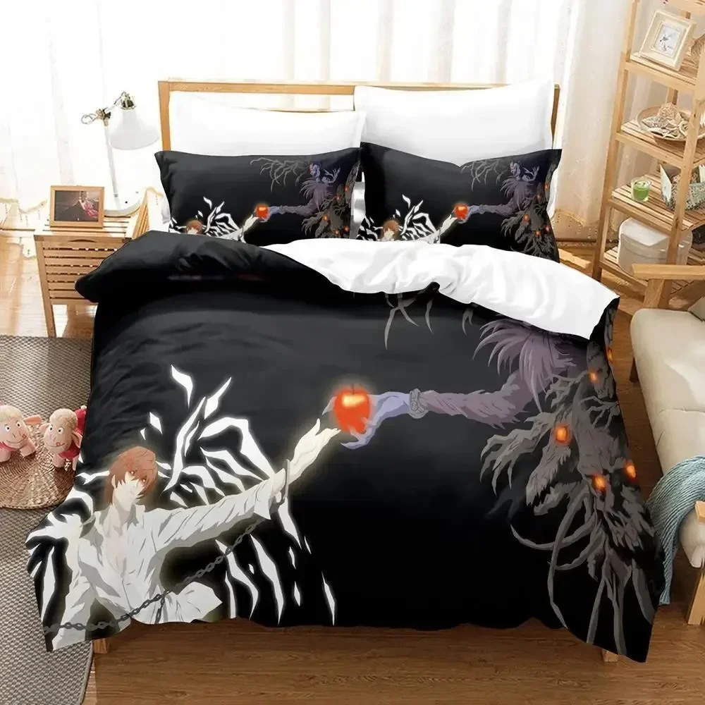 

New Death Note Bedding Set Single Twin Full Queen King Size Bed Set Adult Kid Bedroom Duvet cover Sets 3D Anime Bed Sheet Set