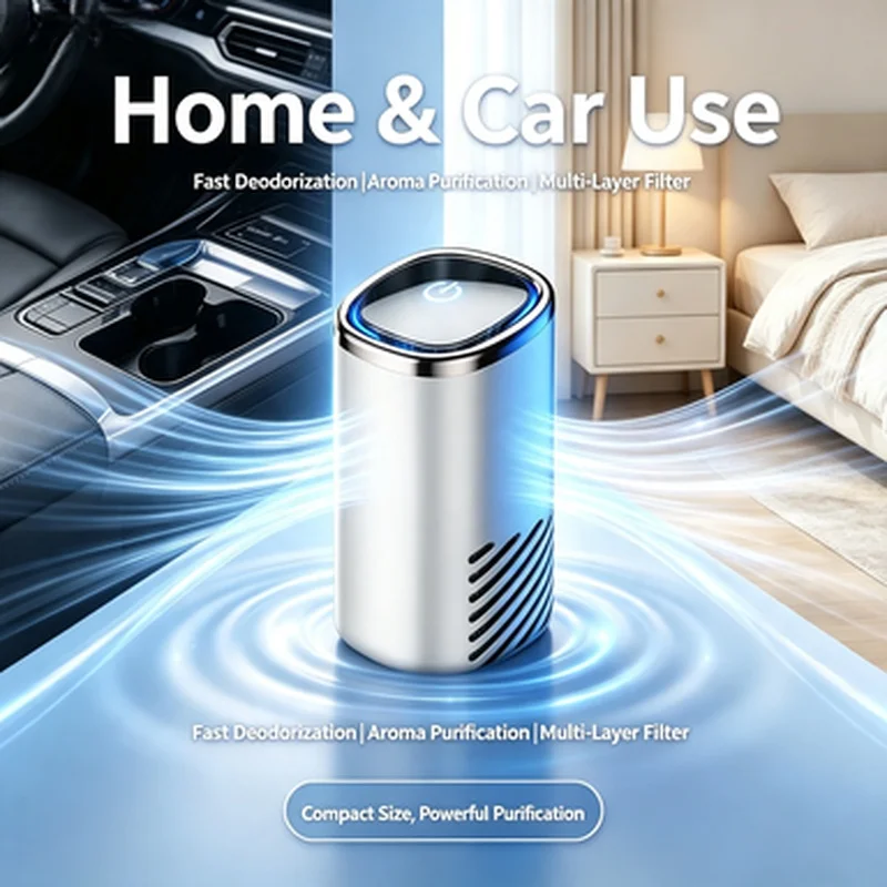 Portable Negative Ion Car Air Purifier USB Powered Mini Air Cleaner Remove Smoke Dust Odors Car Aromatherapy Home Office