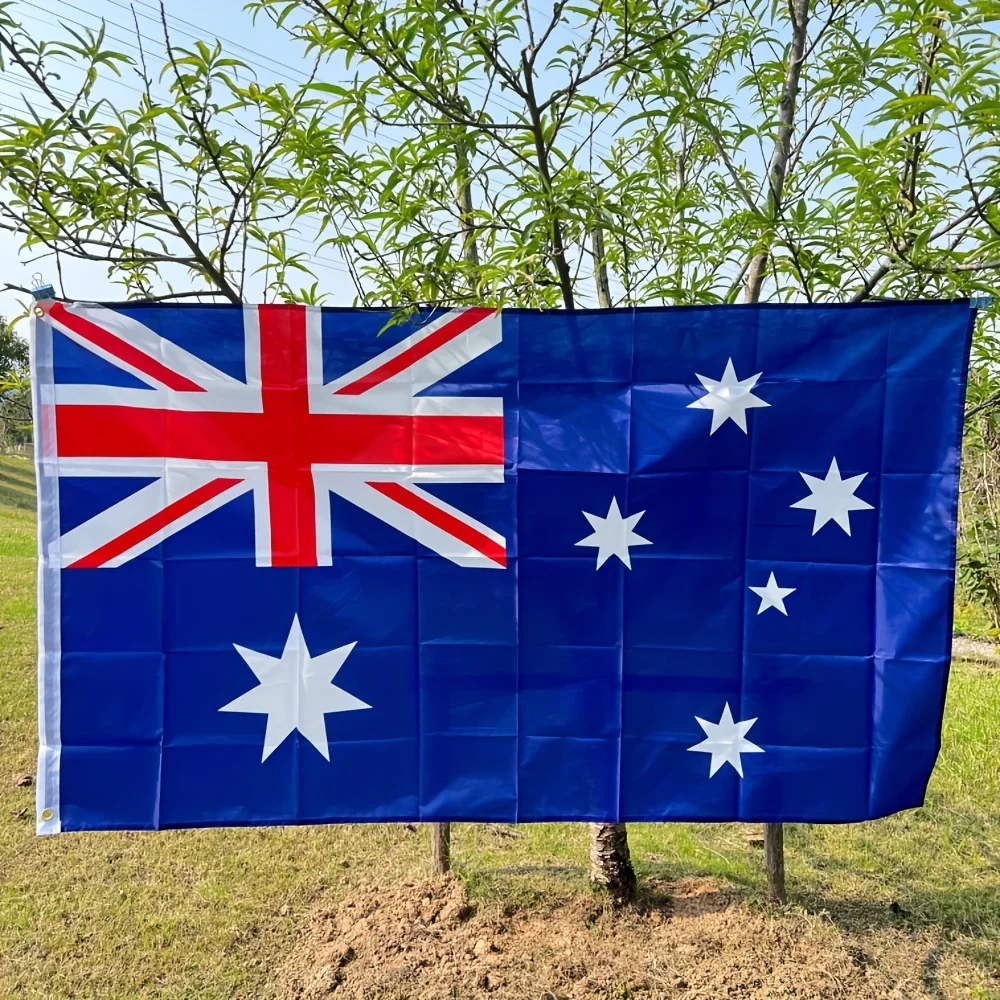 1pc Australia Flag 80x160cm with 2 Holes, Polyester Hanging High Quality AUS AU Australian Flag Indoor And Outdoor Decoration