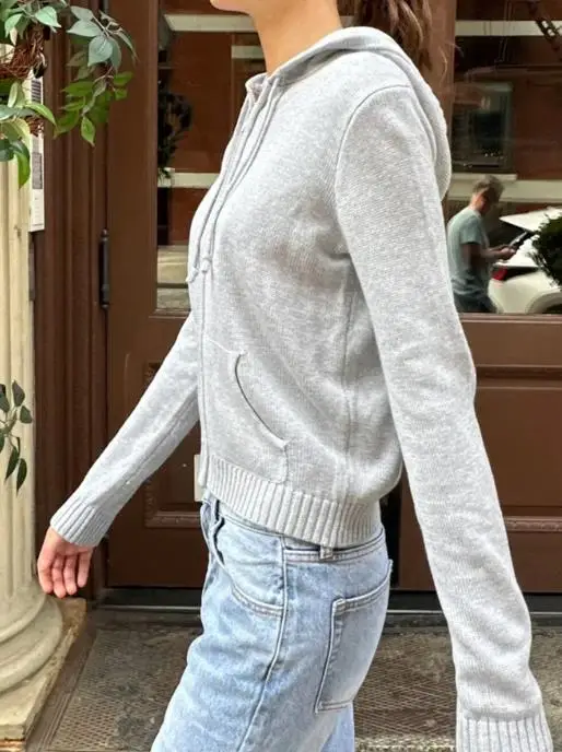 Fashionable and Simple Long Sleeved Solid Color Hoodie Jacket, Woolen Women's Clothing, Autumn/winter 2025