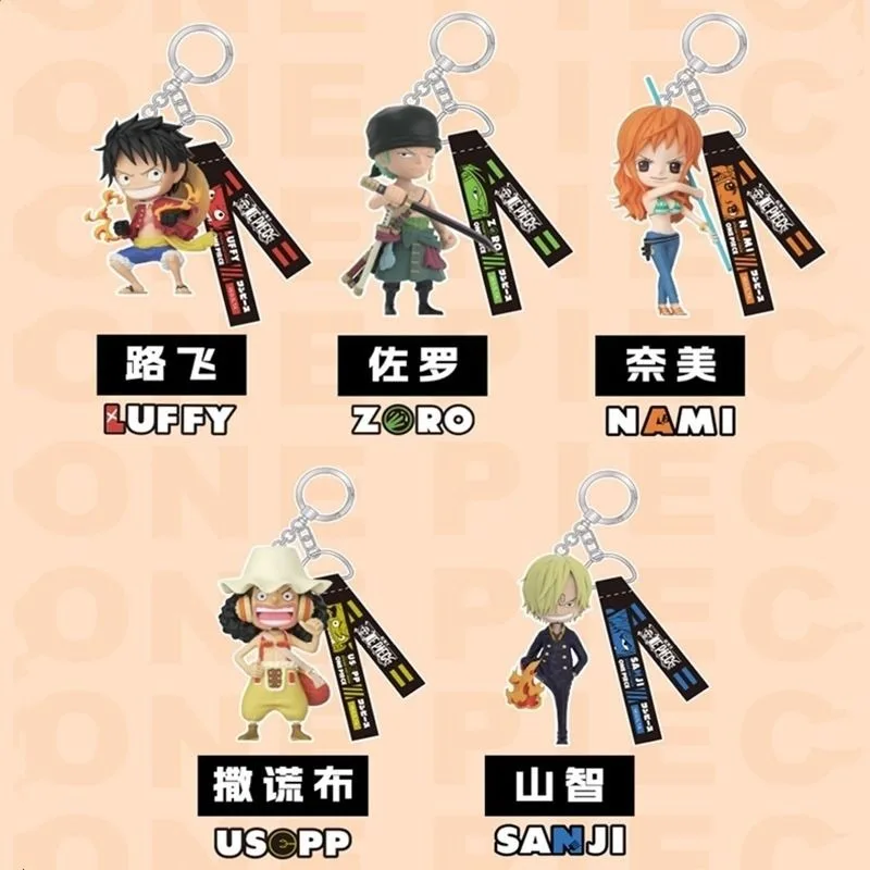 LLavero de Anime de una pieza, muñeco creativo de dibujos animados de Luffy, Chopper, Nami, Zoro, caja ciega, colgante de decoración de bolso de moda Kawaii, nuevo