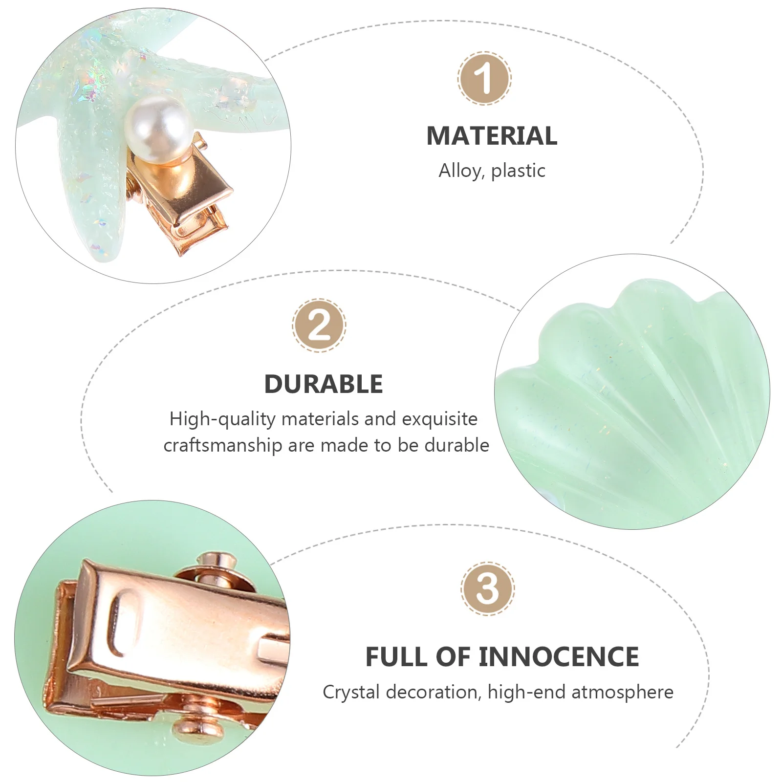 

8Pcs Exquisite Shell Hairpin Girls Hair Clip Accessories Durable Party Festival Hairstyle Decoration Hairpin