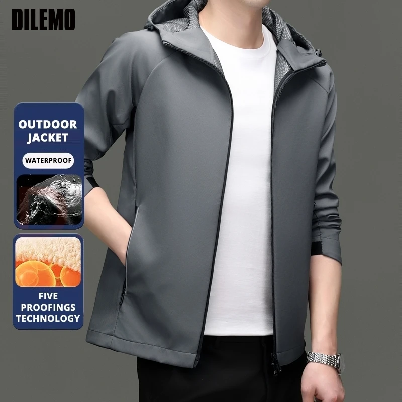 

Top Grade Windproof Breathable Men Softshell Streetwear Hooded Sports New Outdoor Jacket Autumn Windbreaker Casual Coats Outwear
