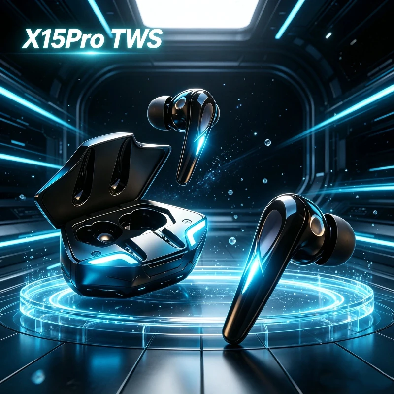 Original X15pro TWS Wireless Headphones Game Bluetooth Headphones  High Fidelity Bass Earphones Apply To Smartphones