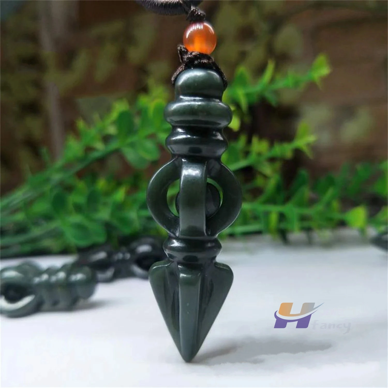 

Natural Xinjiang Hetian Jade Diamond Pendant Necklace Initial Lucky Talisman Necklace Amulet Vintage Men's Women Jewellery Gift