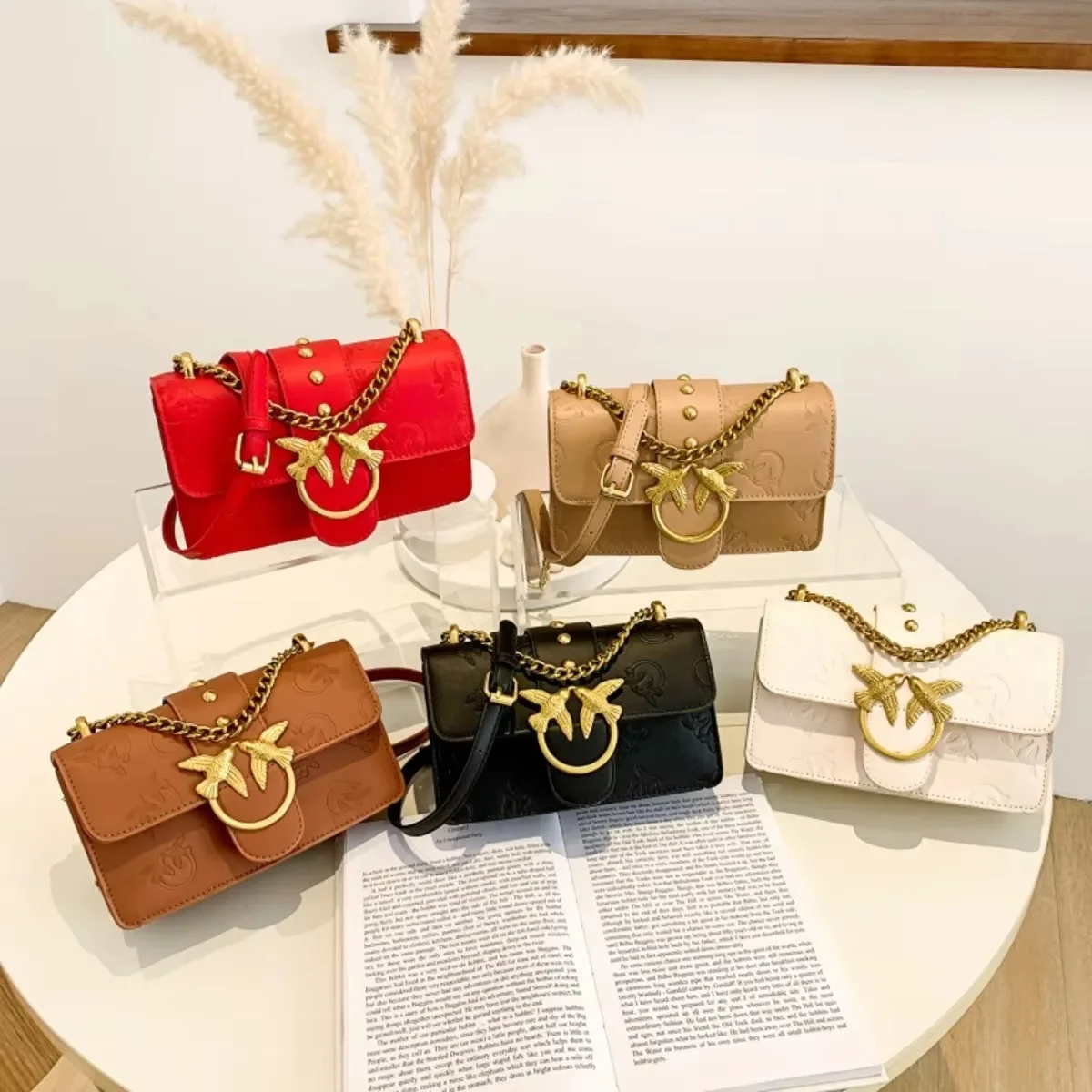 PU Leather Handbags Woman Crossbody Bag Fashion Luxury Chain Shoulder Bags Vintage High Quality Zipper Ladies Handbags and Purse