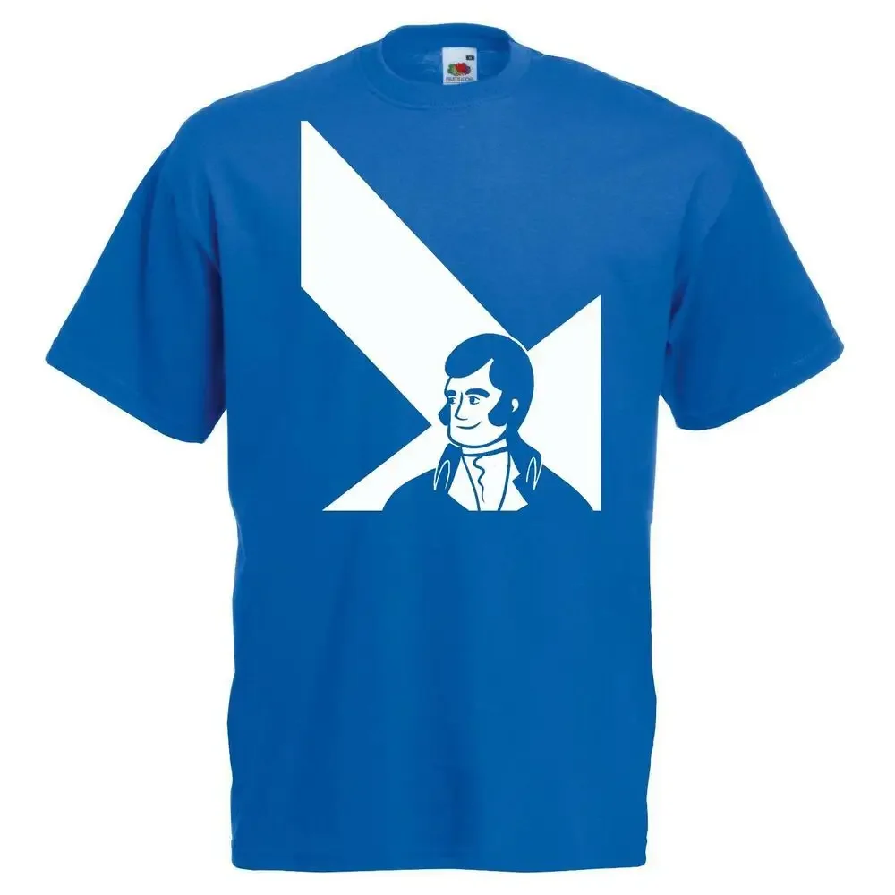 Robert Rabbie Burns Scottish Saltire Scotland Poet Blue Burns Night Mens T-Shirt Cotton Luxury brand vintage oversized