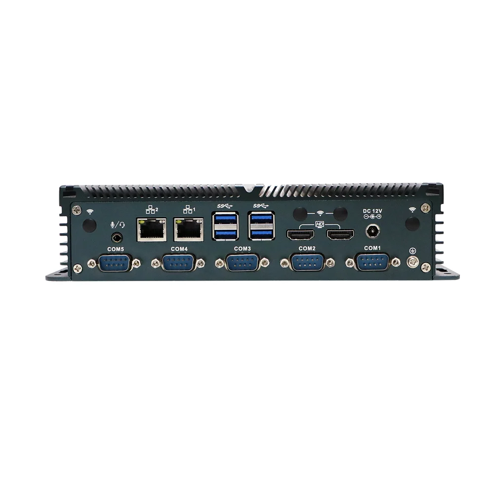 HUNSN Fanless Industrial Computer,Mini Computer, IPC,Intel N10,IX13,TPM 2.0, Wi-Fi 6, BT5.2, 6xCOM1/2 for RS232/RS485, 2LAN