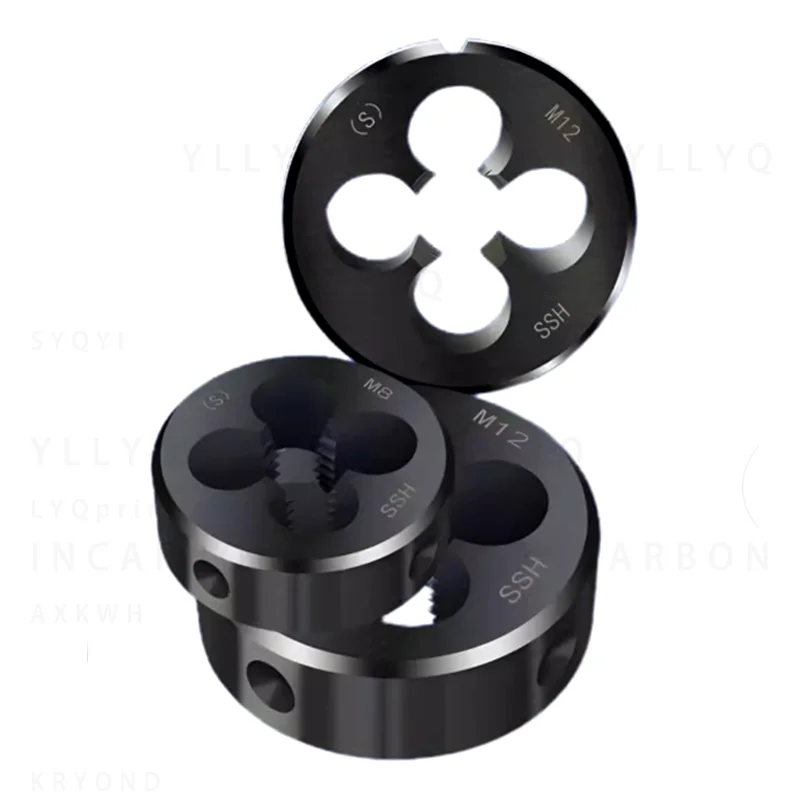 1PCS HSS OX Coated Round Die M2 M3 M4 M5 M6 M8 M10 M12 M14 M16 M18 Machine Screw Fine Threading Die for Metal Cutting CNC Tool