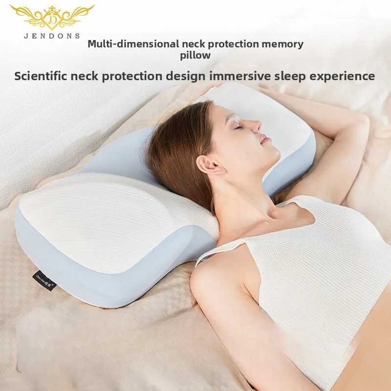 

Memory cotton pillow with slow rebound and non collapsing core, memory pillow for sleeping cervical spine pillow