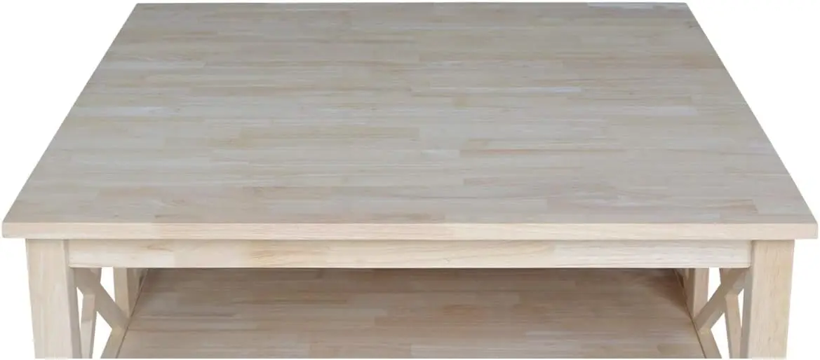 Mesa de centro quadrada Hampton International Concepts, inacabada