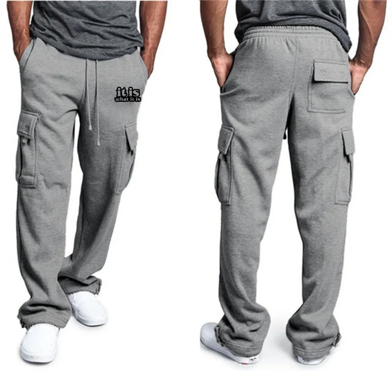 Pantaloni da lavoro funzionali multitasche da uomo pantaloni tattici Casual pantaloni da allenamento Casual dritti larghi all\'aperto da uomo