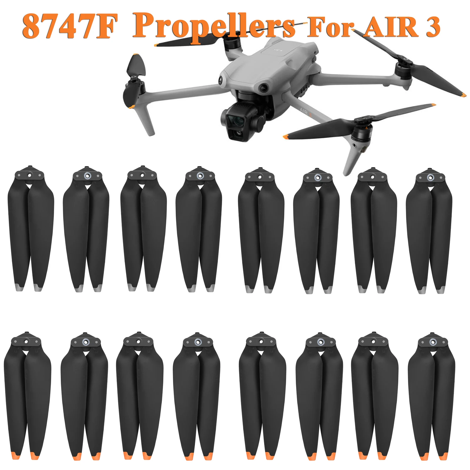 4 قطعة مراوح بديلة لـ DJI AIR 3S قطع غيار 8747F الدعائم الطائرة بدون طيار خفيفة الوزن الدعائم شفرة الجناح المشجعين للهواء 3 ملحق #1