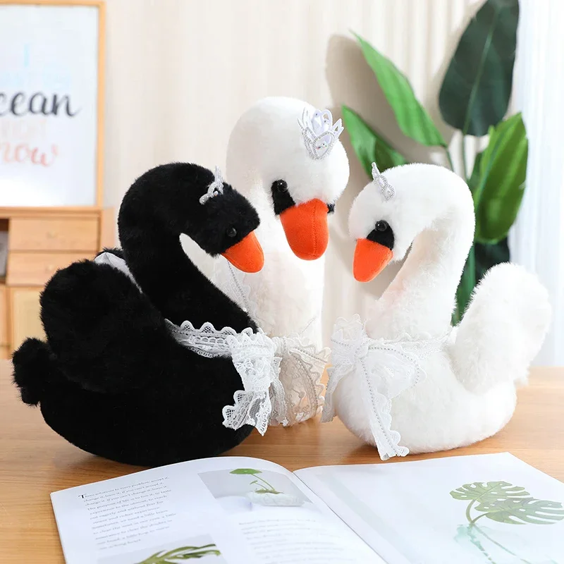 Korona Czarny Łabędź Lalka Zabawka Łabędź Nosić Korona Pluszowa Zabawka Wypchana Wróżka Czarny Łabędź Dziewczyna Lalka dla dziecka Prezent urodzinowy Ślub