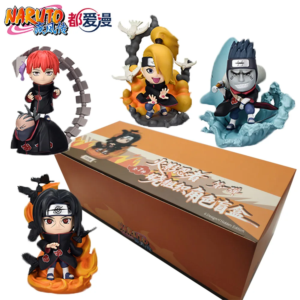 

Новая оригинальная серия персонажей Наруто Акацуки, слепая коробка, милые фигурки с орнаментом, аниме, периферийные коллекционные игрушки, подарки для детей