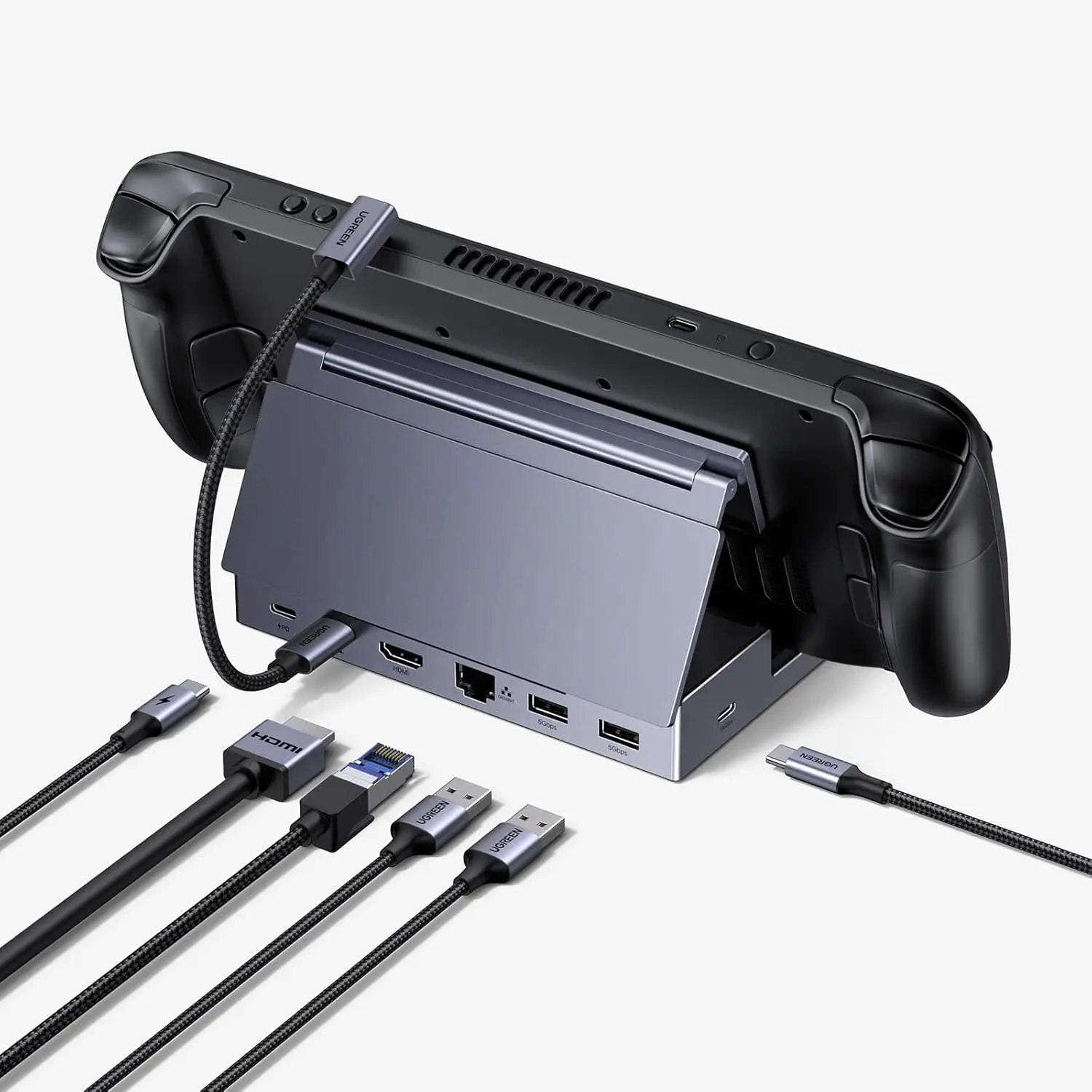 

6-in-1 Gaming Dock with 4K@120Hz HDMI, 100W PD, USB Ports, Gigabit Ethernet for Steam Deck and Laptops