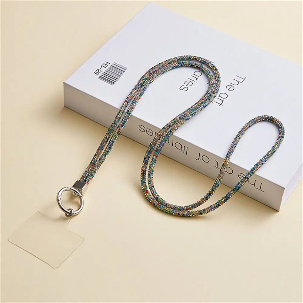 Glitter Bright Rhinestone Phone Lanyard Bling Bling Rhinestone Diamond Phone Lanyard Crystal Long Crystal Neck Strap