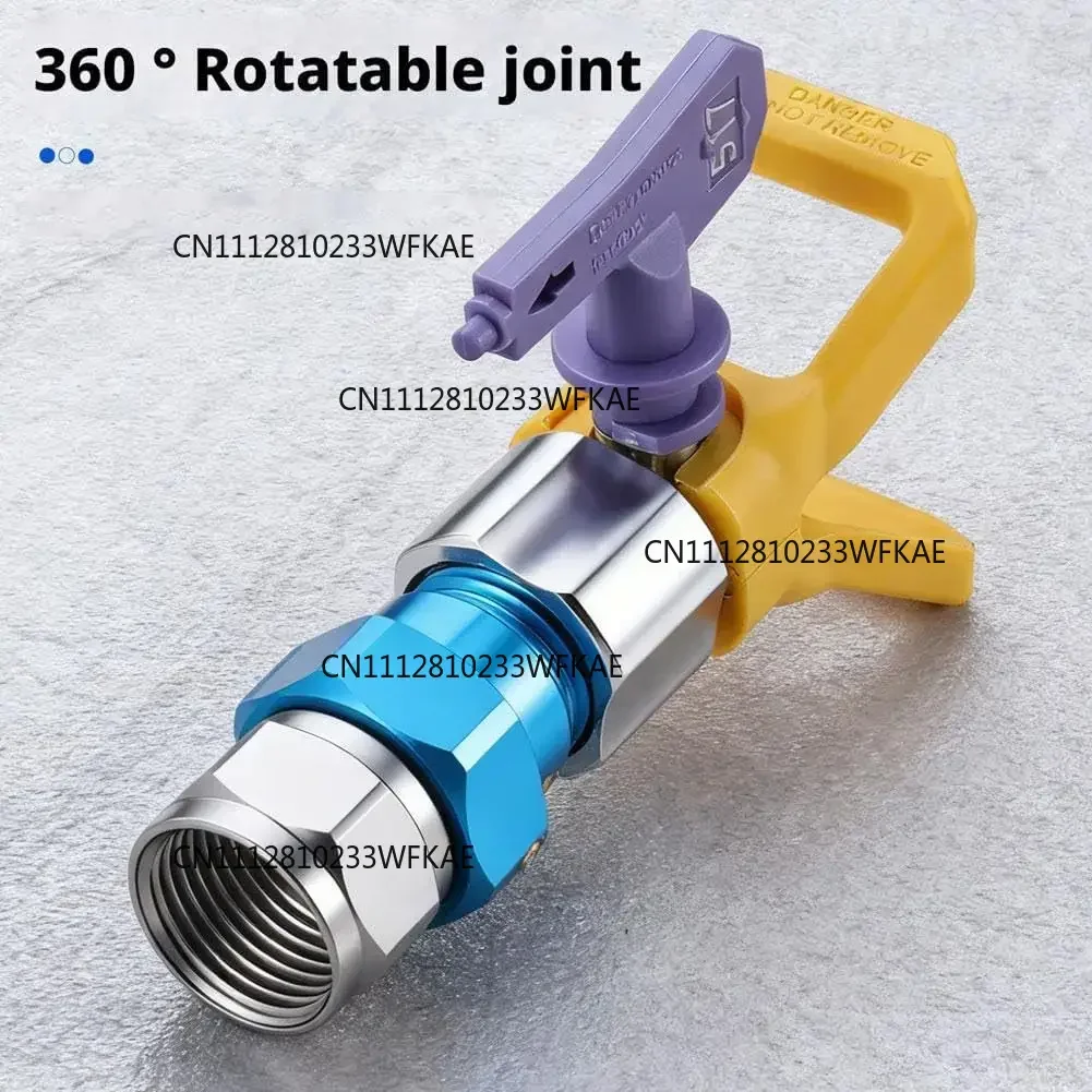 360 Degree Rotatable Airless Paint Sprayer Adapter Stainless Steel High Pressure Leak Resistant Swivel Joint for Smooth Coating