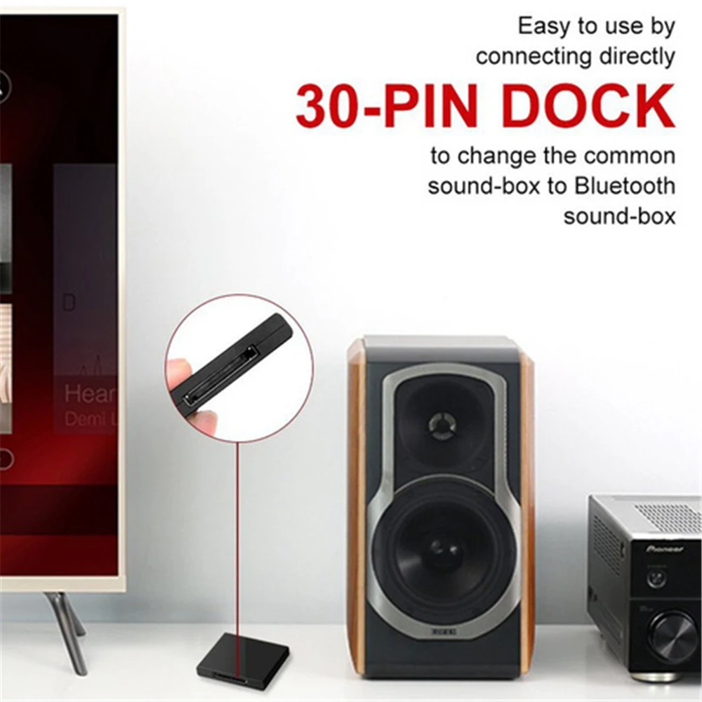 Audio 30 Pin for Dock Speaker Wireless Bluetooth Bluetooth 5.1 Music Receiver Adapter Dock Audio Adapter Wireless Adapters