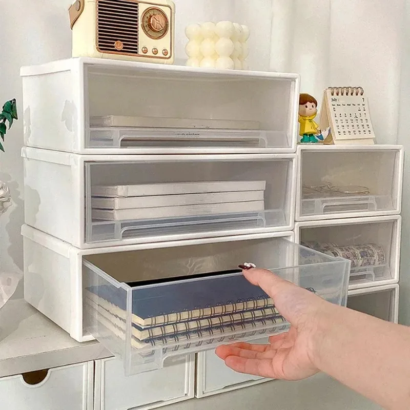 

Настольный выдвижной органайзер для украшений, штабелируемый однослойный ящик для хранения браслетов и ожерелий, прозрачный демонстрационный футляр