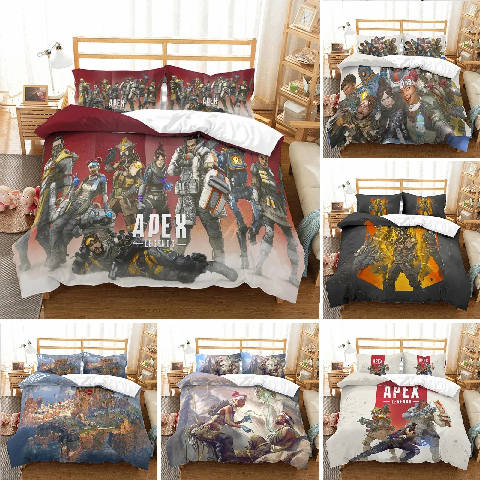 3D Printed Game Duvet Cover APEX Pillowcase Legends Bedding Set Double Twin Full Queen King Adult Kids Bedclothes Quilt Cover