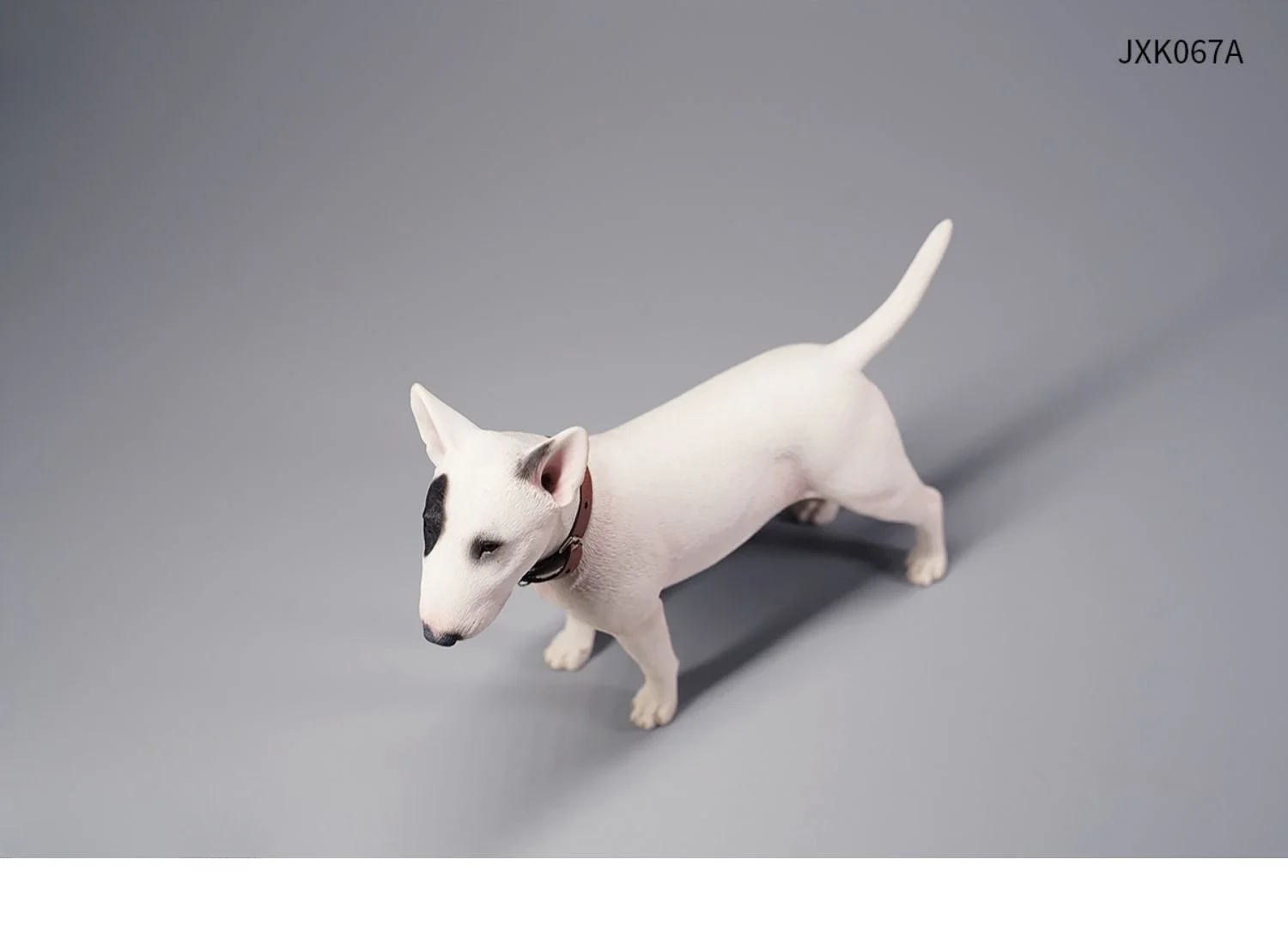 JXK 1/6 Scale Resin Bull Terrier Model Simulated Animal Model with Collar for 12" Action Figures Accessory