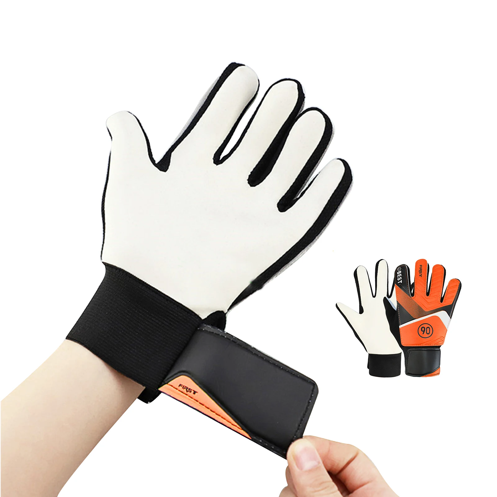 Goalie Gloves For Kids Youth Goalkeeper Gloves Professional Soccer Gloves With Tight Wrist Strap Full Fingers Protection