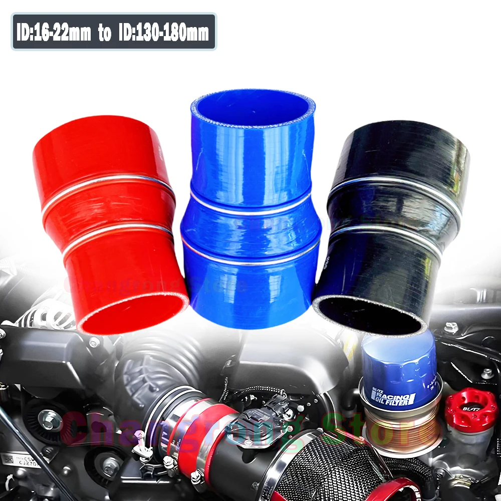 Universal Silicone Tubing Hose Car Intercooler Turbo Intake Pipe Coupler Straight Reducer Big To Small Connector Black Blue Red