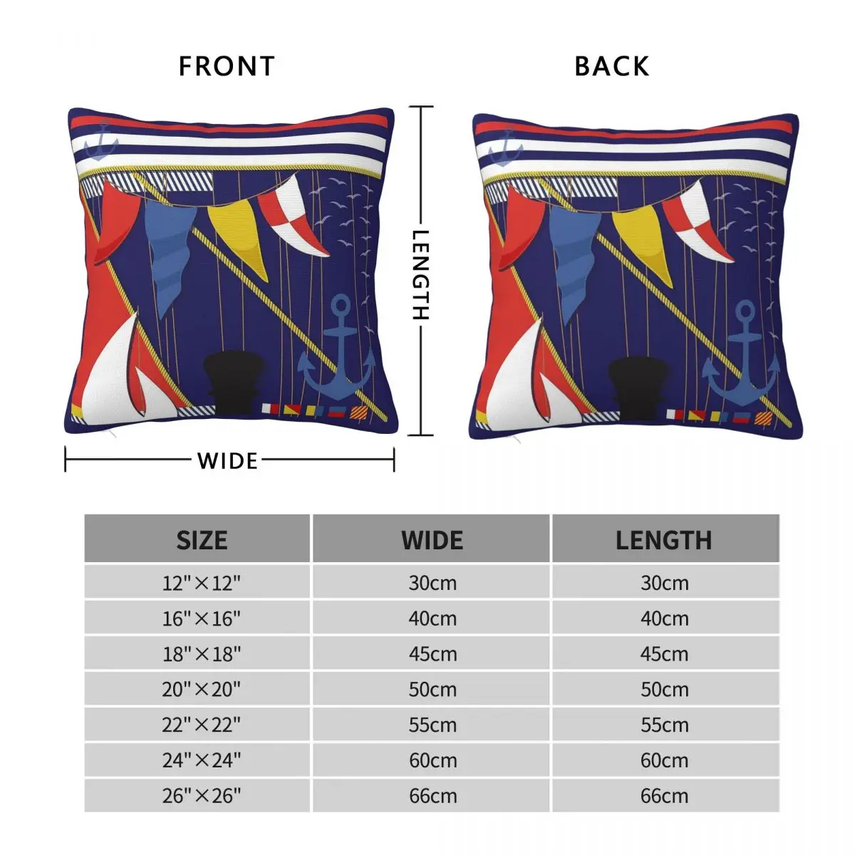 Nautical Maritime Flags Stripes Pillowcase Polyester Linen Velvet Pattern Zip Decorative Throw Pillow Case Home Cushion Cover