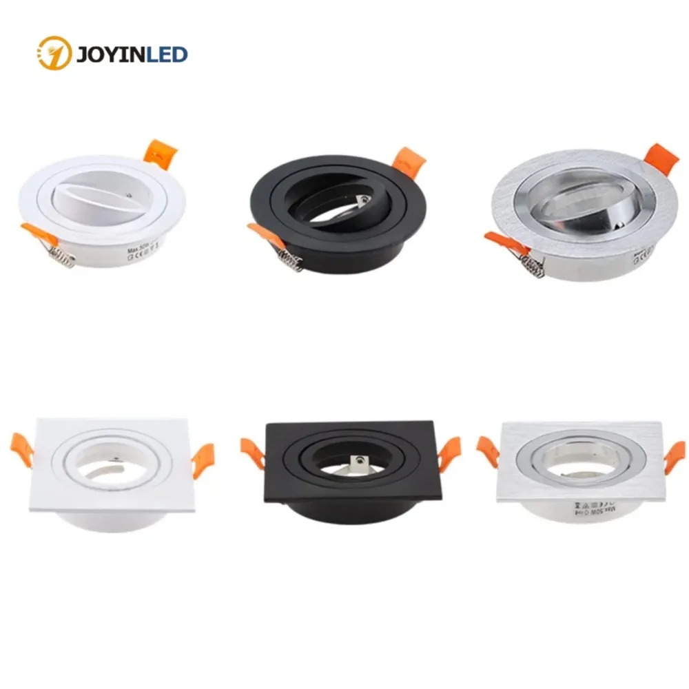JOYINLED Round GU10 MR16 Led Stand Black/White/Silver Led Spot Light Frame E27 Lamp Holder GU10 Downlight Accessories Adjustable - view 2