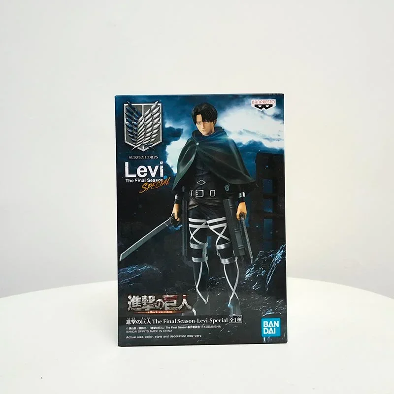 Bandai – figurines BANPRESTO en PVC, attaque sur Titan Levi, Figurine originale Shingeki no Kyojin, modèle jouets cadeau d'halloween, en stock