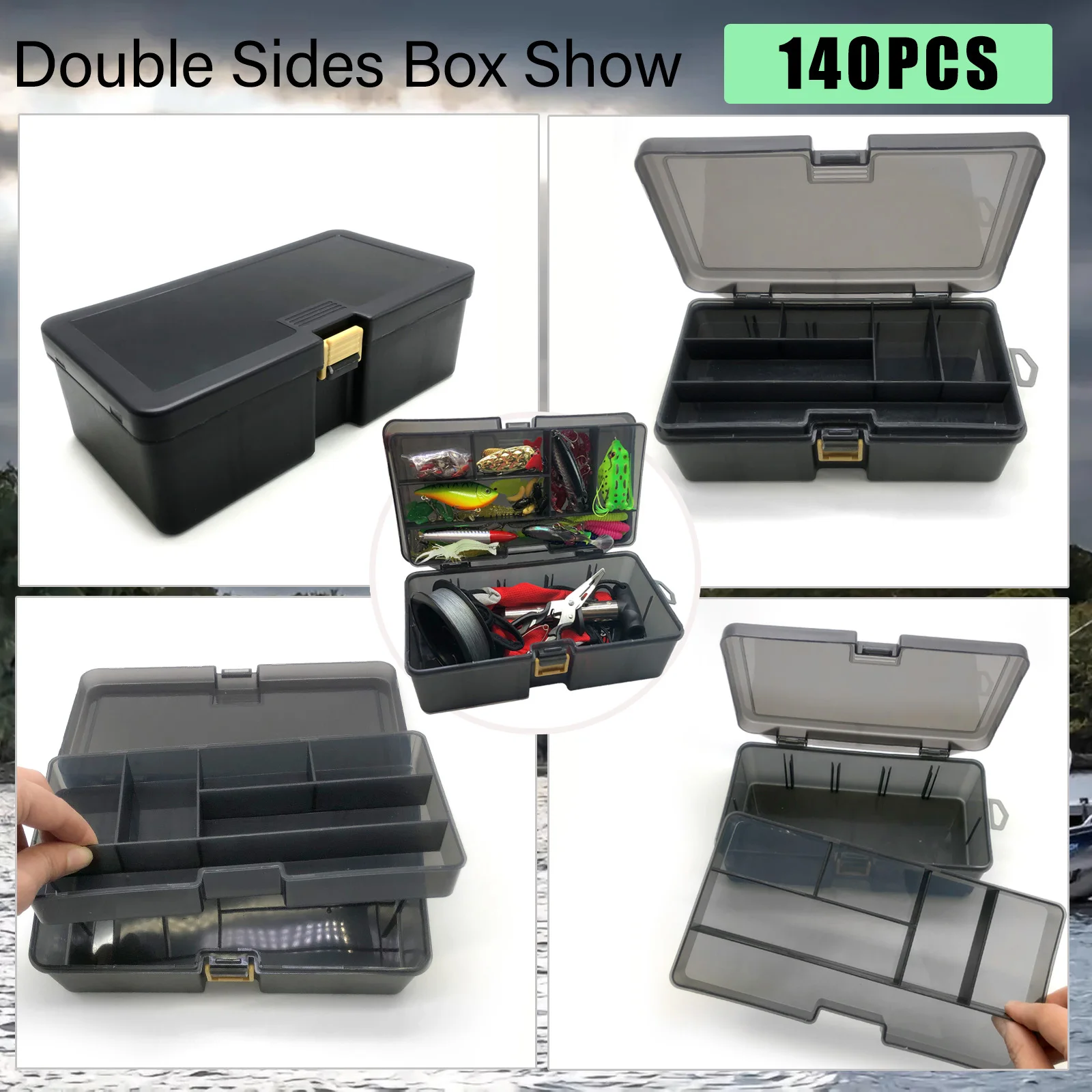 مجموعة طُعم صيد السمك 140/369 قطعة، بما في ذلك السحر الصلب الناعم، وتركيبات معدنية، وصندوق وأدوات، ومناسبة لمياه البحر والطازجة #6