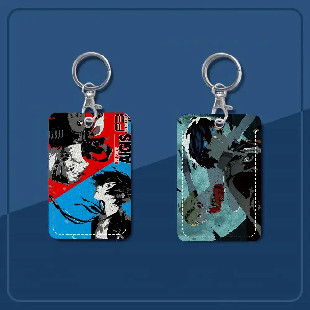 Ame Persona 3 recharger P3RE porte-clés avec porte-carte d'accès, passe-Bus et carte de repas ID carte bancaire étui de protection pour la sécurité