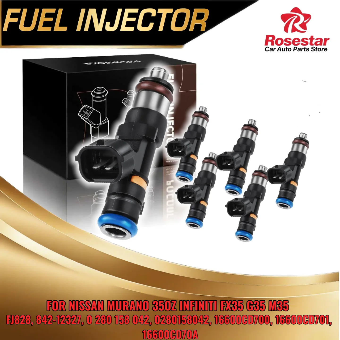

6x Fuel Injector for Nissan Murano 2004-2007 350Z for Infiniti FX35 G35 M35 V6 3.5L FJ828 842-12327