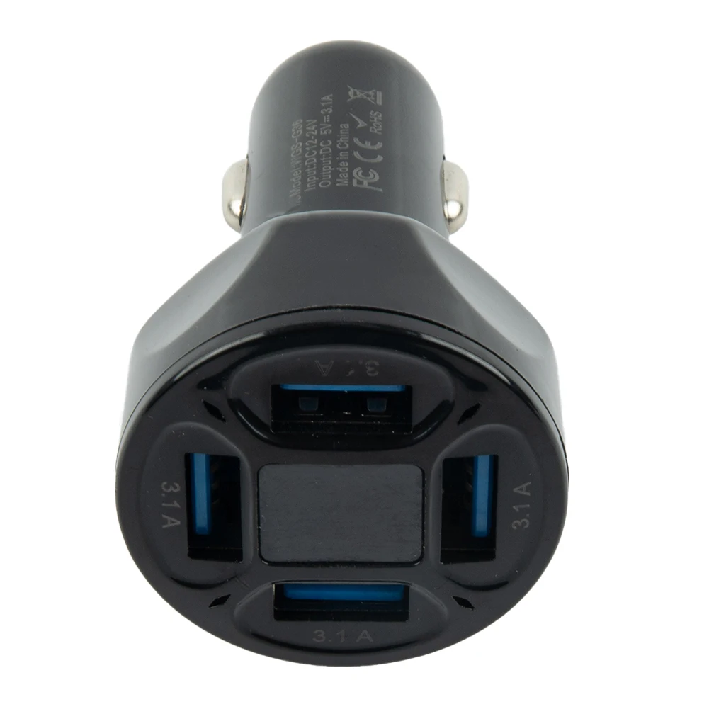 4Ports USB Car Charger Adapter With LED Display 3.1A Fast Charging  Car Phone Charger Electrical Charging Accessories