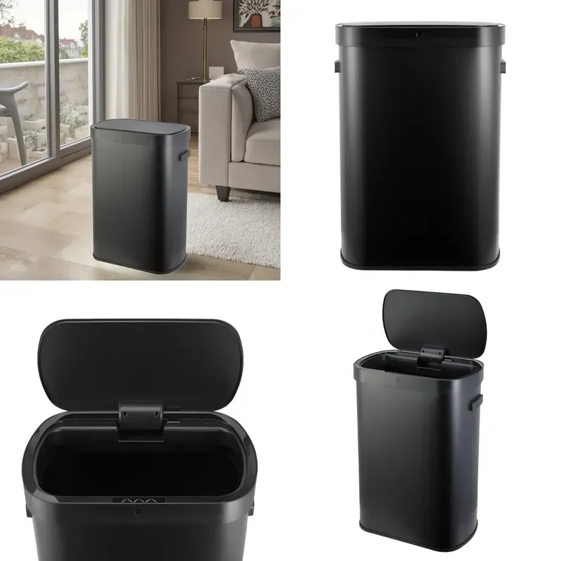 Smart Rectangular Motion Sensor Trash Can Automatic Contactless Waste Bin Modern Household Garbage Can