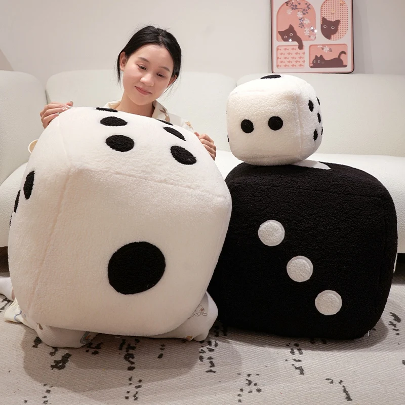 

Funny Big Size Dice Plush Toys Full Cotton Stuffed Dot-printed Throw Pillow Cozy Sofa Back Cushion Home Decor Kids Game Props